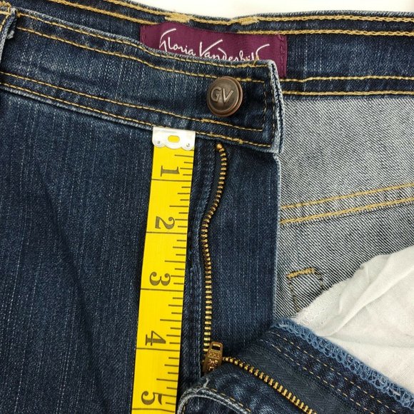 Gloria Vanderbilt Womens Amanda Blue Mid Wash Denim Straight Jeans Size 16 Short - Picture 10 of 14